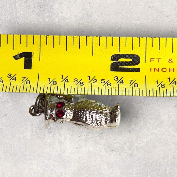 Vintage Sterling Silver Graduation Charms Set Owl w/ Red Eyes + Diploma Scroll - Picture 10 of 10